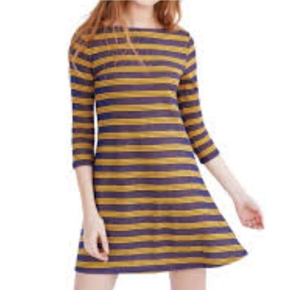 Bdg Urban Outfitters Blue Yellow Stripe Mini Dress Size Small - Picture 1 of 6